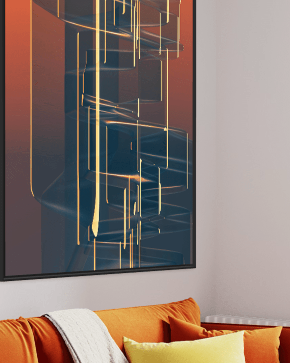 Kunssst akoestisch paneel ABSTRACT ART B-02 akoestisch paneel geluidsdemping kunst werk kamer galm muur