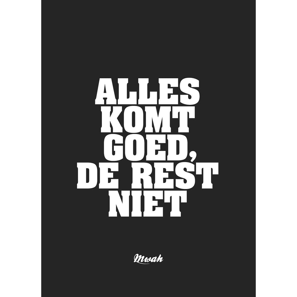 Kunssst akoestisch paneel Akoestisch paneel 'Alles komt goed' akoestisch paneel geluidsdemping kunst werk kamer galm muur