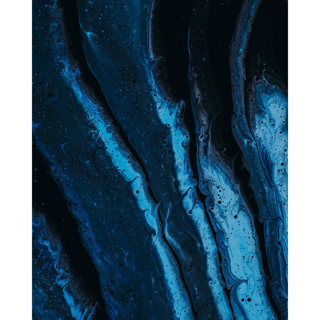 Kunssst akoestisch paneel Akoestisch paneel 'Blue Oil' akoestisch paneel geluidsdemping kunst werk kamer galm muur