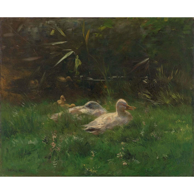 Kunssst akoestisch paneel Akoestisch paneel 'Eenden' akoestisch paneel geluidsdemping kunst werk kamer galm muur