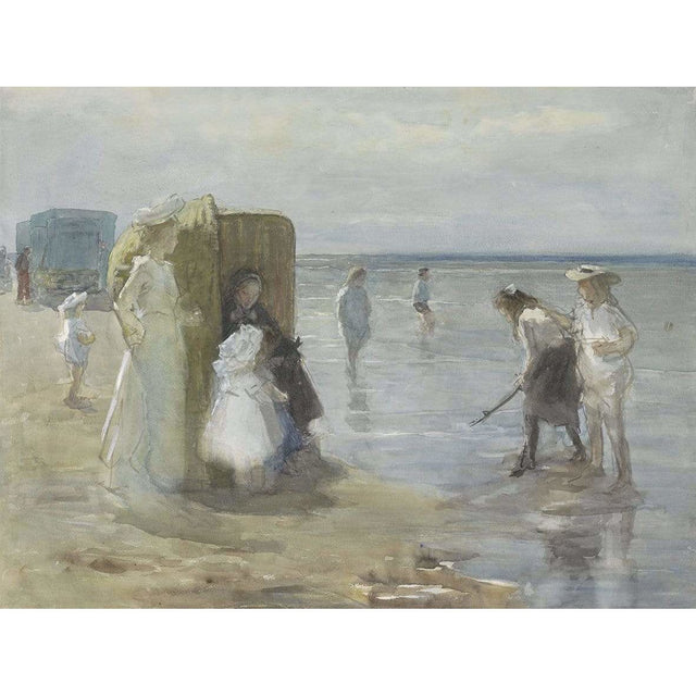 Kunssst akoestisch paneel Akoestisch Paneel 'Gezicht langs vloedlijn' akoestisch paneel geluidsdemping kunst werk kamer galm muur