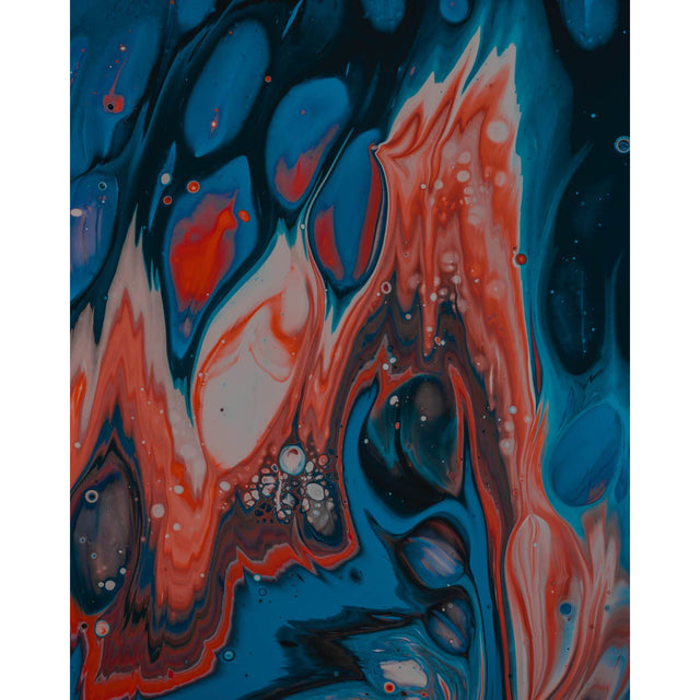 Akoestisch paneel 'Marble Blue and Orange'