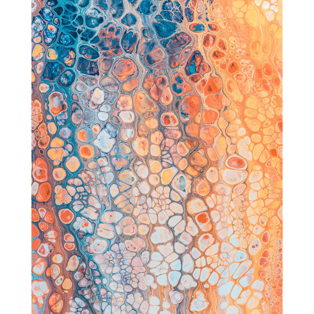 Akoestisch paneel 'Marble Orange and Blue'