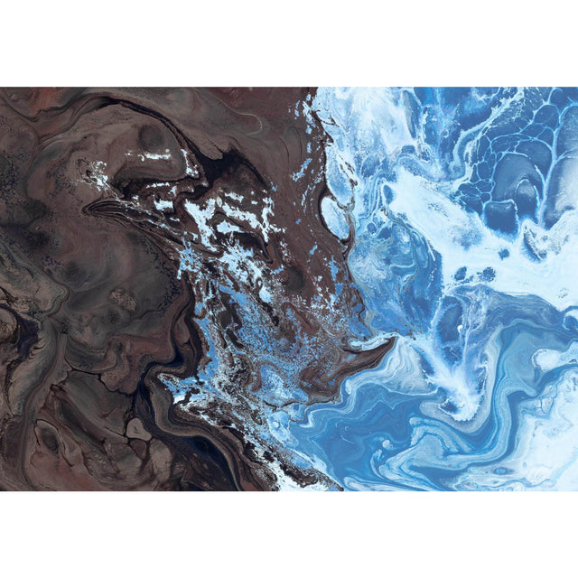 Kunssst akoestisch paneel Akoestisch paneel 'Ocean Black and Blue' akoestisch paneel geluidsdemping kunst werk kamer galm muur