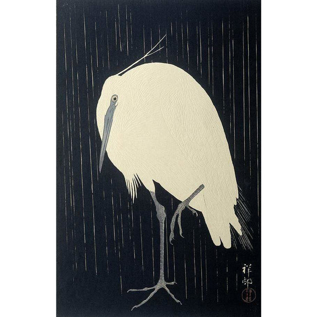 Akoestisch Paneel 'Zilverreiger in de regen'