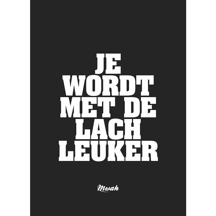 Kunssst akoestisch paneel Akoestisch paneel 'Je wordt met de lach leuker' akoestisch paneel geluidsdemping kunst werk kamer galm muur