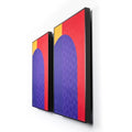 Kunssst akoestisch paneel Akoestisch paneel 'Ocean Black and Blue' akoestisch paneel geluidsdemping kunst werk kamer galm muur
