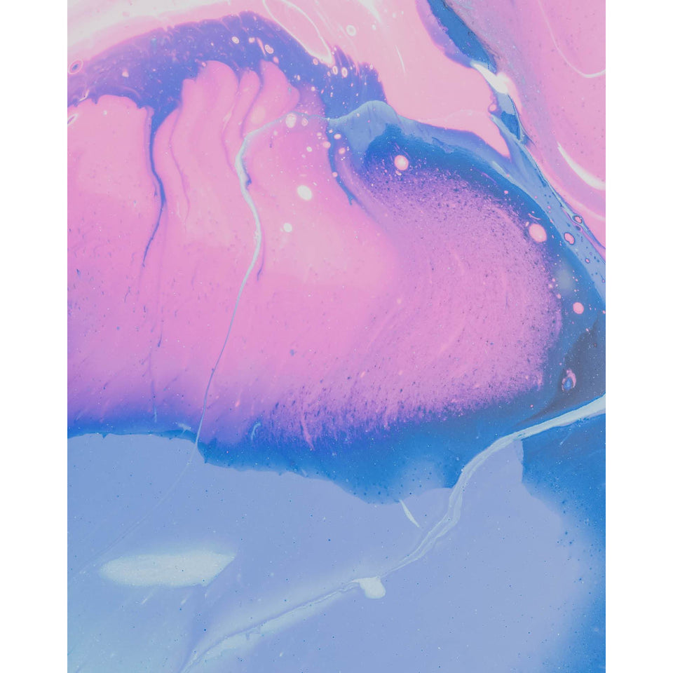 Kunssst akoestisch paneel Akoestisch paneel 'Oil pink and blue' akoestisch paneel geluidsdemping kunst werk kamer galm muur