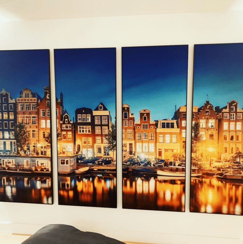 KUNSSST Amsterdamse gracht (Amsterdam Canal) akoestisch paneel geluidsdemping kunst werk kamer galm muur