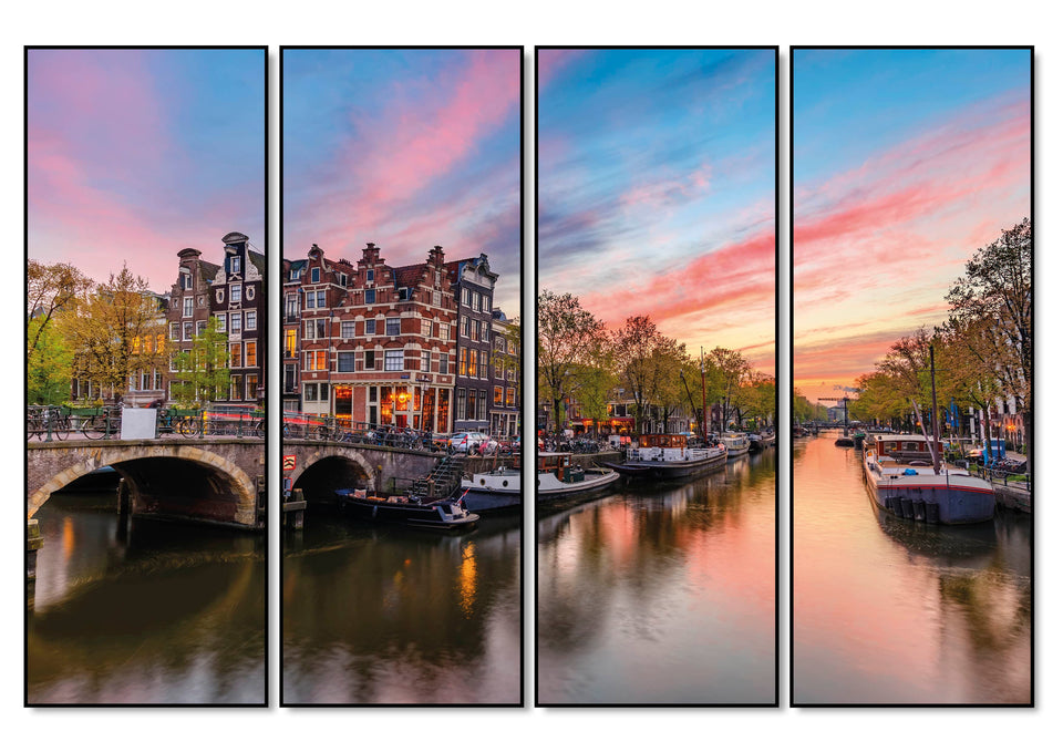 KUNSSST Amsterdamse gracht (Amsterdam Canal waterfront) akoestisch paneel geluidsdemping kunst werk kamer galm muur